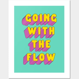 Going With The Flow by The Motivated Type in Green Yellow and Pink Posters and Art